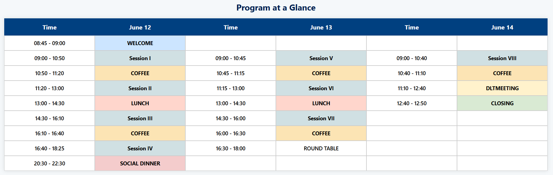 Program at a Glance